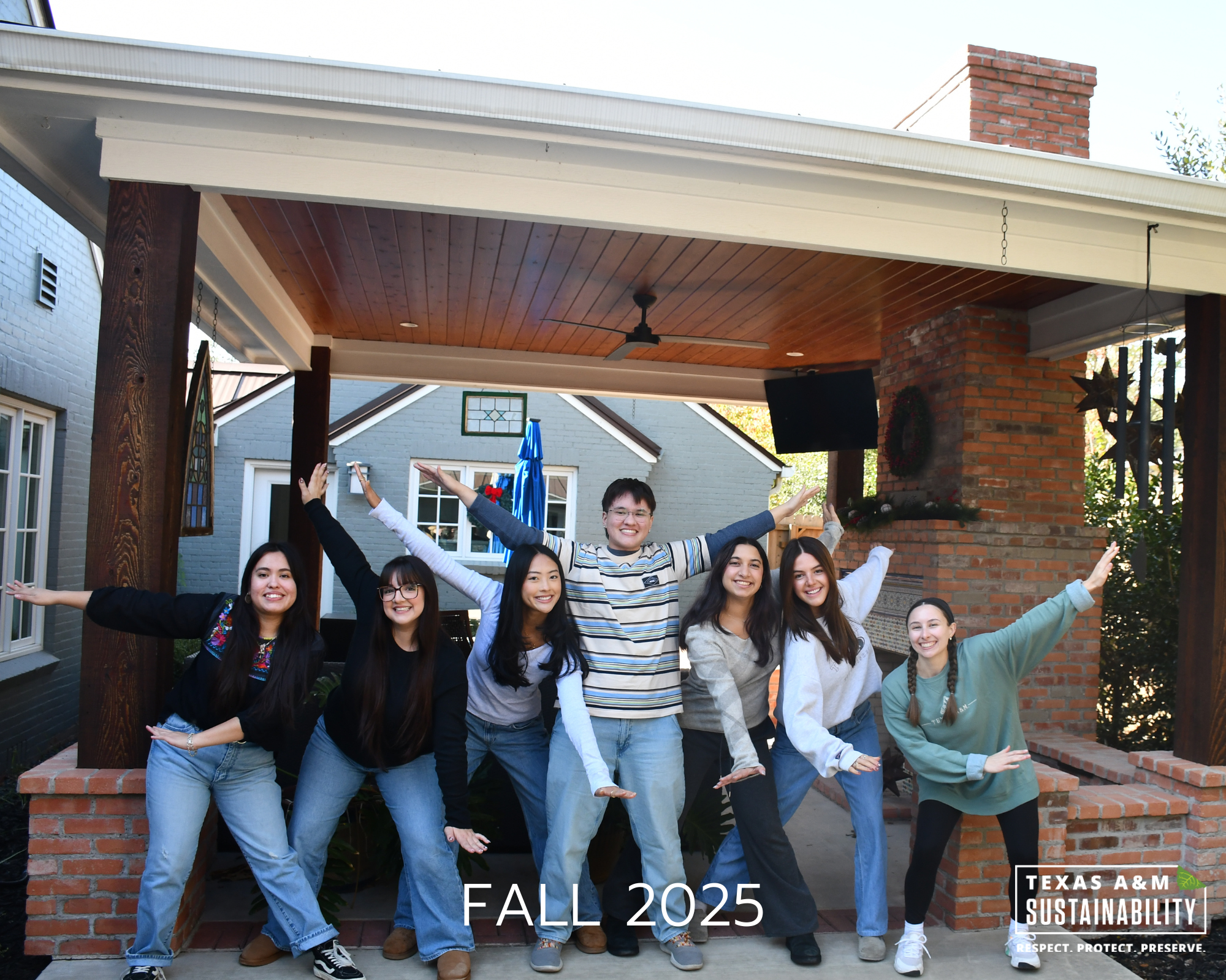 Photo of Fall 2025 interns doing a silly Pinterest photo pose